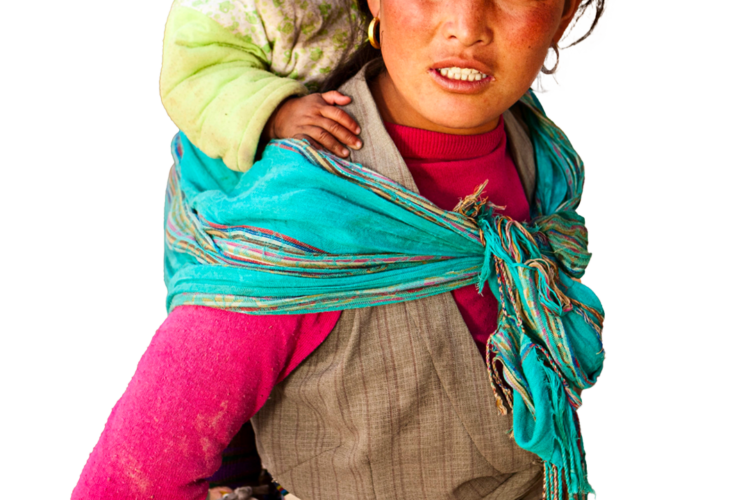 Tibetan mom and child.